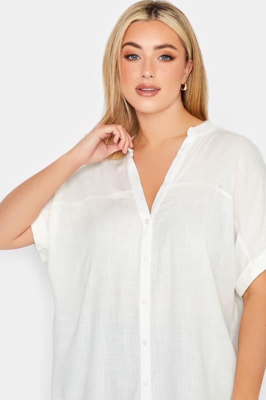 YOURS Plus Size White Button Through Shirt | Yours Clothing  4