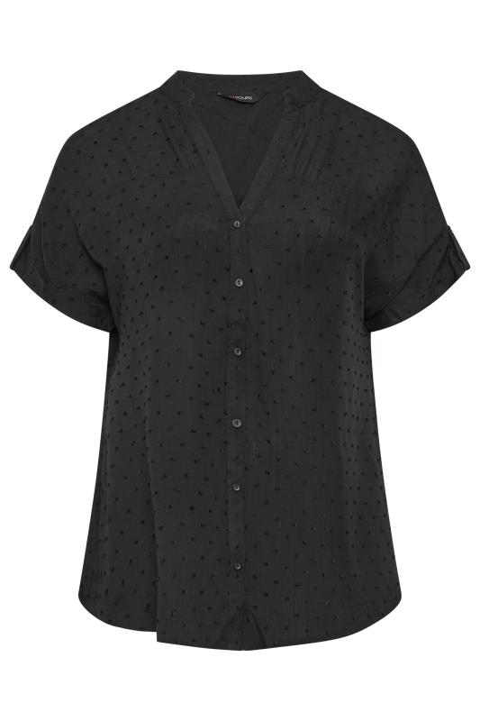 YOURS Plus Size Black Spot Print Button Through Shirt | Yours Clothing 5