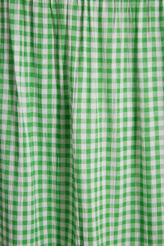 LIMITED COLLECTION Curve Green Gingham Tiered Smock Dress_Z.jpg