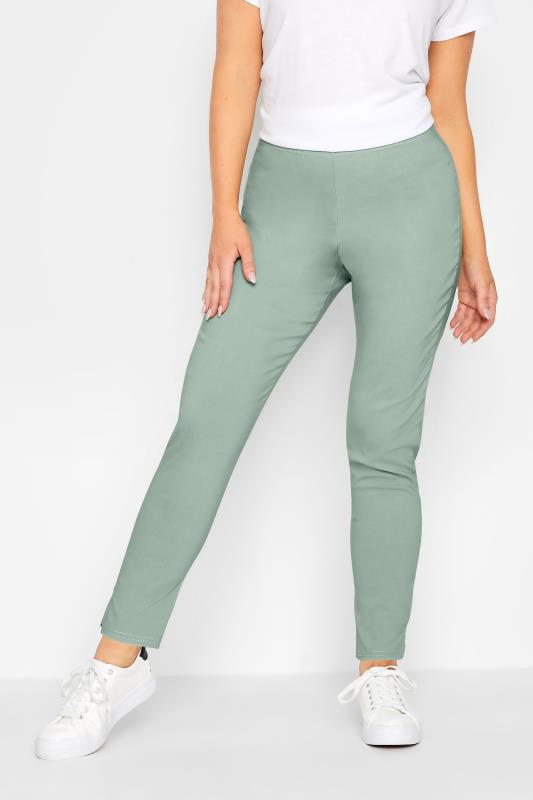 M&Co Sage Green Stretch Bengaline Trousers | M&Co 1