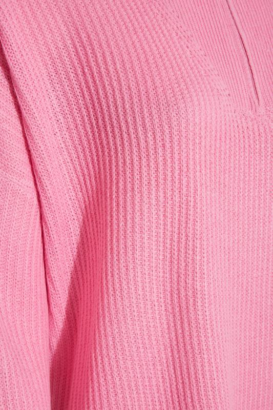 Curve Pink Quarter Zip Knitted Jumper_S.jpg