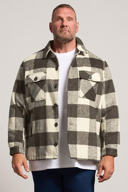BadRhino Big & Tall Brown Checked Shacket | BadRhino 1