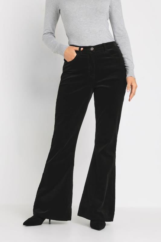 LTS Tall Black Cord Detail Flare Trousers | Long Tall Sally 3