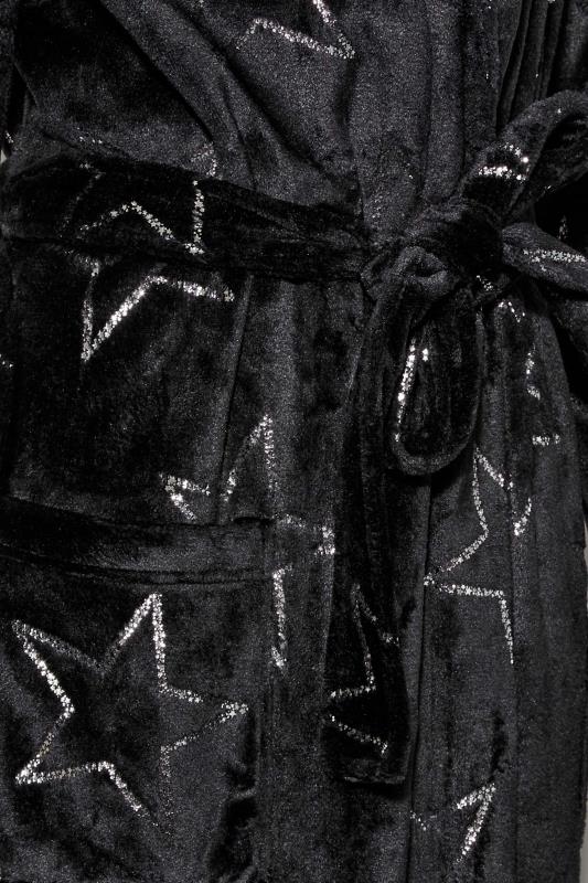 LTS Tall Women's Black Foil Star Print Maxi Dressing Gown | Long Tall Sally 5