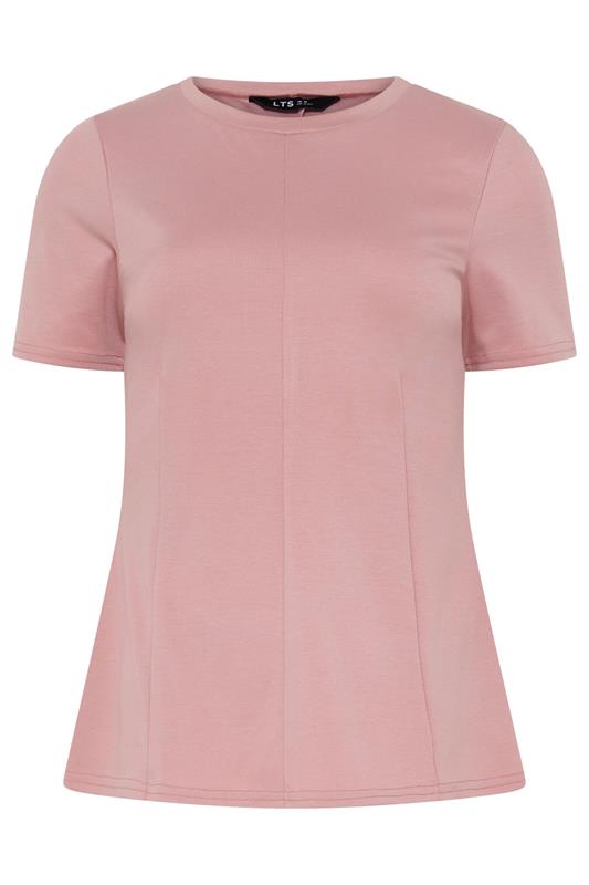 LTS Tall Women's Pink Seam Front Peplum Top | Long Tall Sally 5