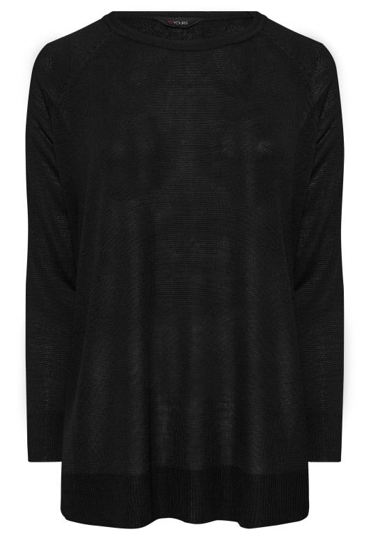 YOURS Curve Black Fine Knit Jumper | Yours Clothing 6