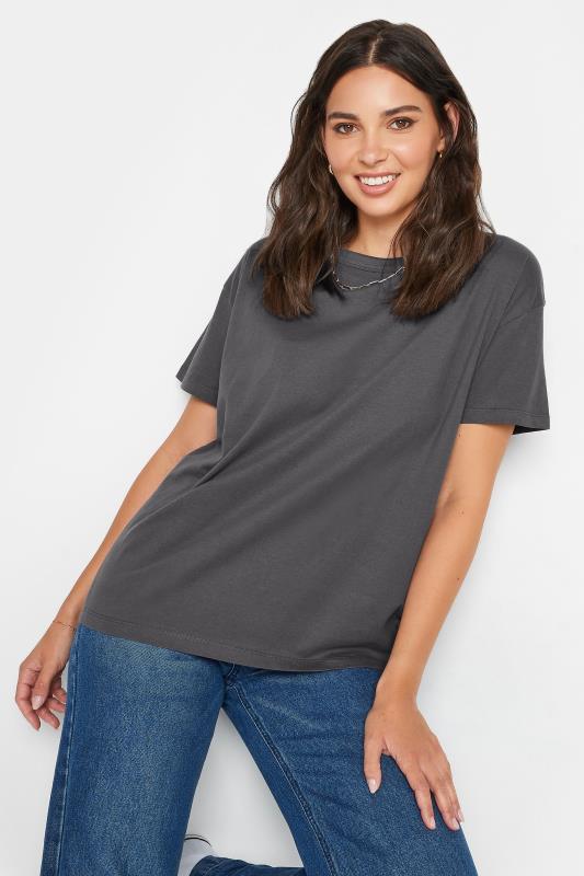 LTS Tall Charcoal Grey Short Sleeve T-Shirt | Yours Clothing  1