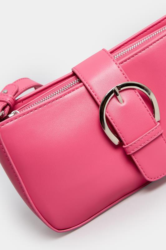 Pink Buckle Front Shoulder Bag | Yours Clothing 7