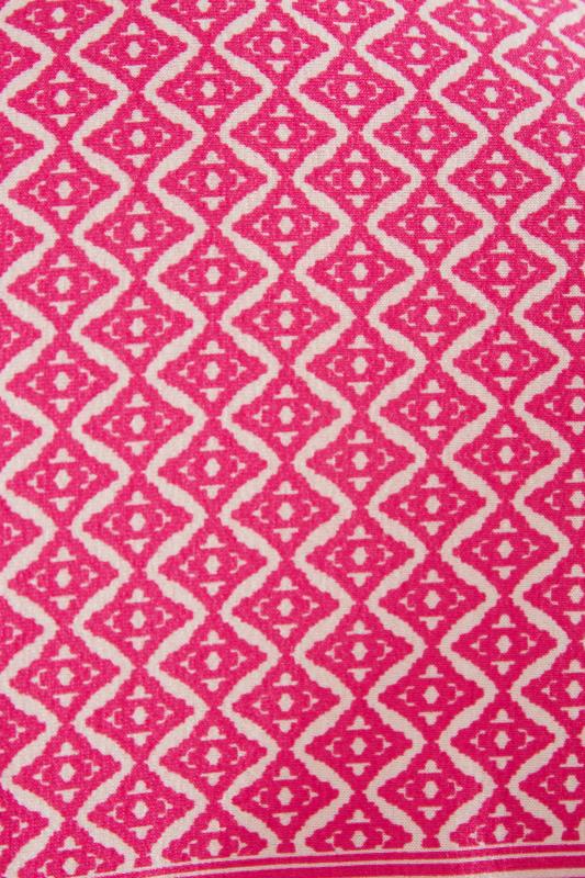 Curve Pink Aztec Print Cold Shoulder Top 4