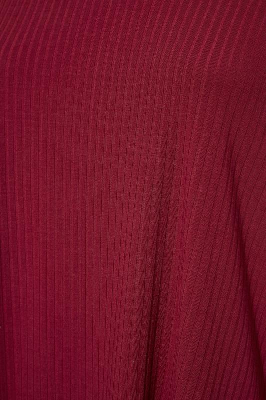 LIMITED COLLECTION Wine Red Longline Ribbed Top_S.jpg