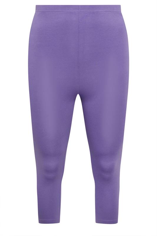 YOURS Plus Size Purple Cropped Leggings | Yours Clothing 5