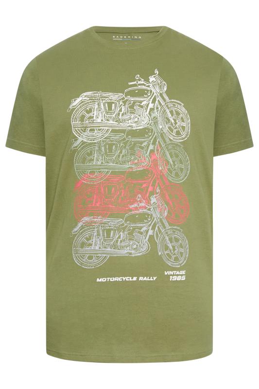 BadRhino Big & Tall Green Motorcycle Print T-Shirt | BadRhino 4