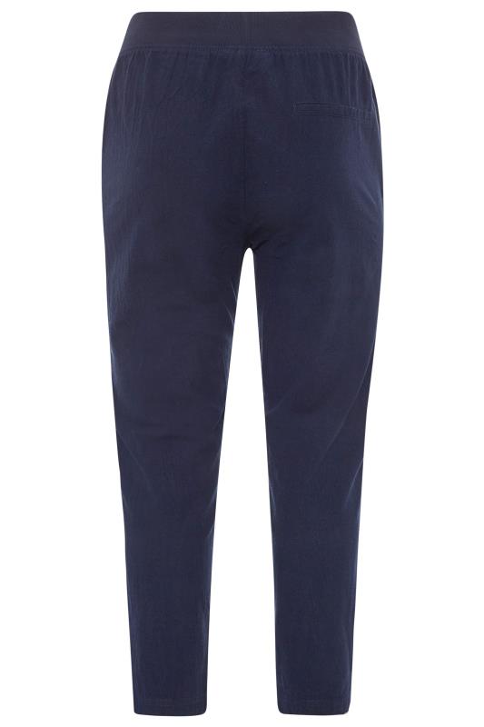 Curve Navy Blue Cool Cotton Trouser 5