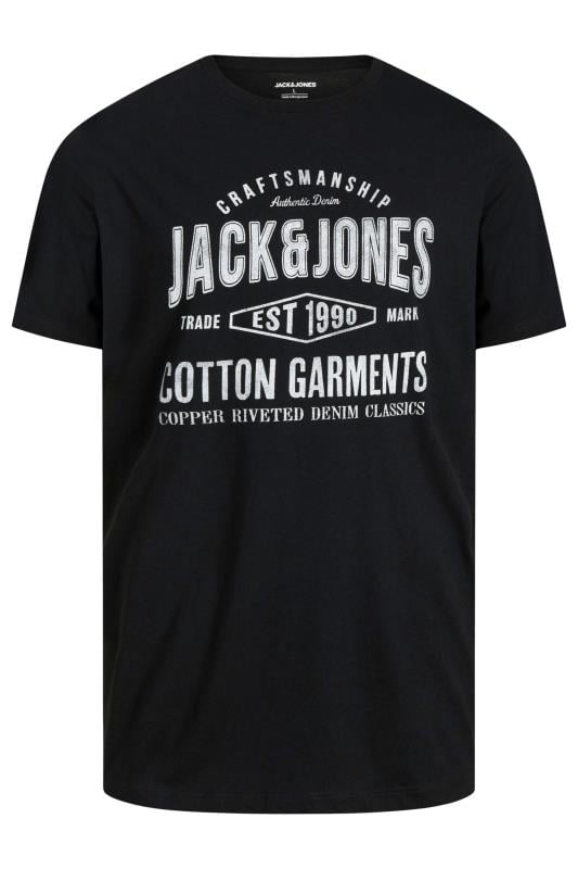 JACK & JONES Black Slogan Short Sleeve T-Shirt | BadRhino 2