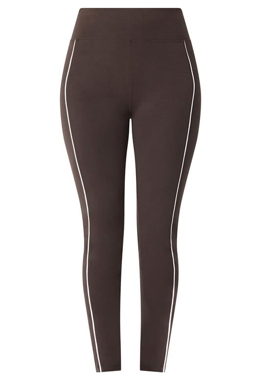 LTS Tall Women's Chocolate Brown Active Piped Leggings | Long Tall Sally 5