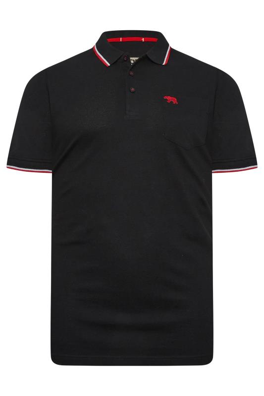 D555 Big & Tall Black Logo Polo Shirt | BadRhino  3
