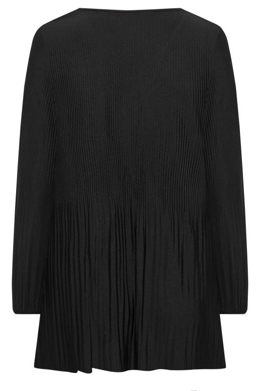 Curve Plus Size Black Long Sleeve Pleated Swing Top | Yours Clothing 7