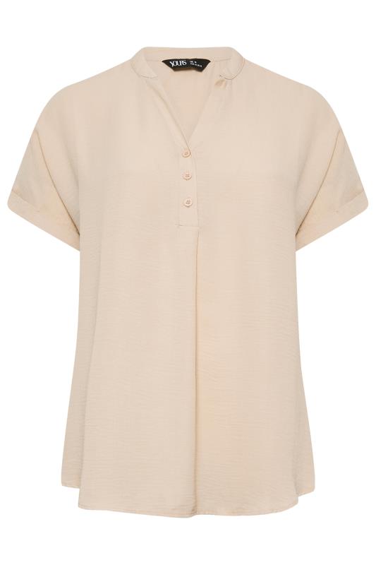 YOURS Plus Size Pink Half Placket Short Sleeve Blouse | Yours Clothing 6