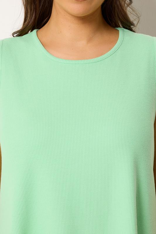 YOURS Plus Size Green Soft Touch Swing Vest Top | Yours Clothing 4