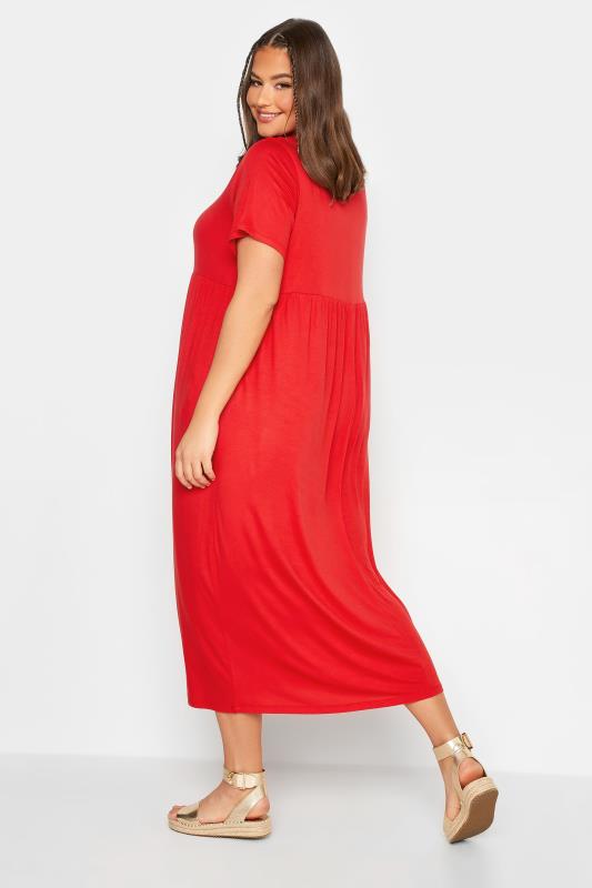 LIMITED COLLECTION Plus Size Red Pocket Maxi Dress | Yours Clothing 3