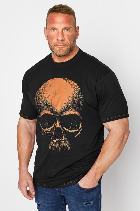 KAM Big & Tall Black Ghost Skull Print T-Shirt 1