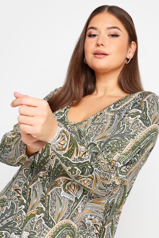 YOURS Plus Size Green Floral Print Swing Mini Dress | Yours Clothing 4