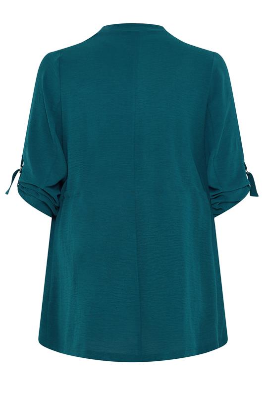 EVANS Plus Size Teal Green Lightweight Waterfall Jacket | Evans 6