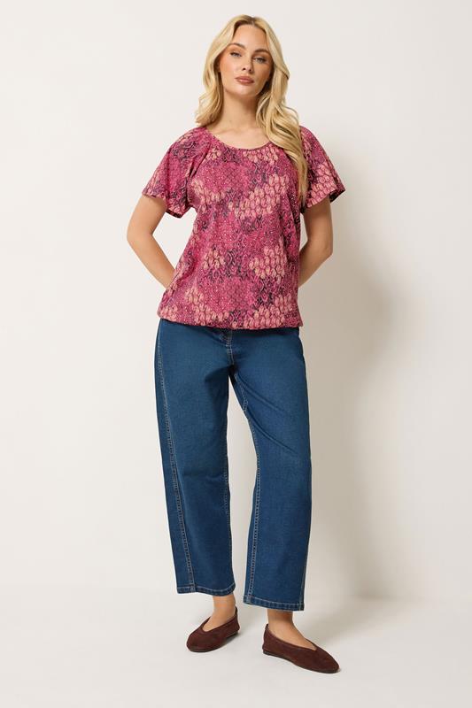 M&Co Berry Purple Patchwork Print Top | M&Co 2