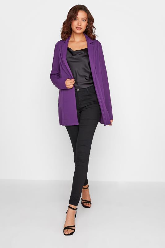 LTS Tall Women's Dark Purple Scuba Longline Blazer | Long Tall Sally 2