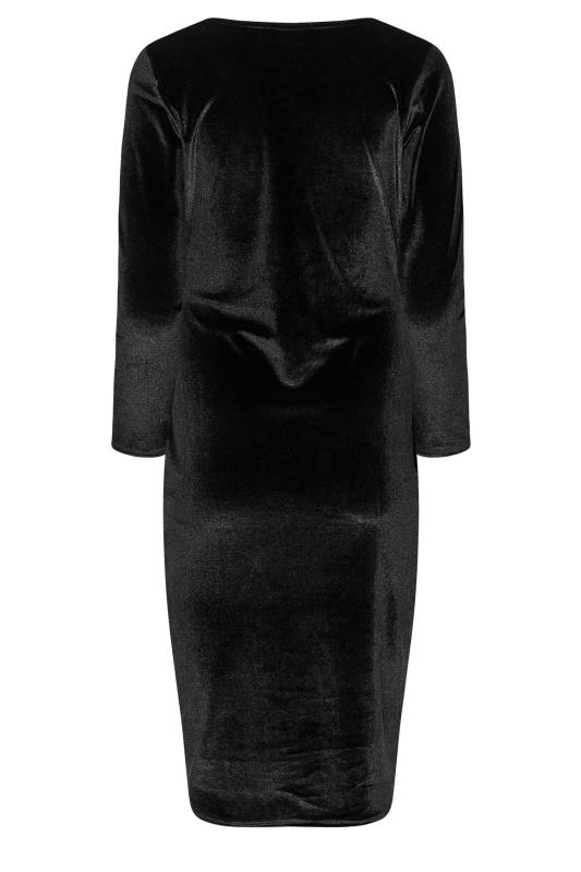 Petite Black Velvet Midi Dress 7