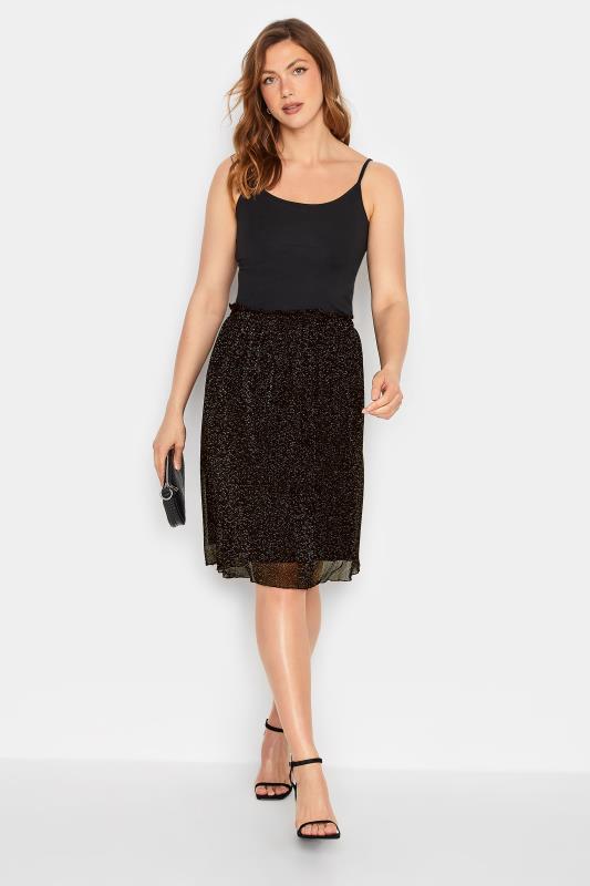 LTS Tall Women's Black Glitter Pleated Skirt | Long Tall Sally  2
