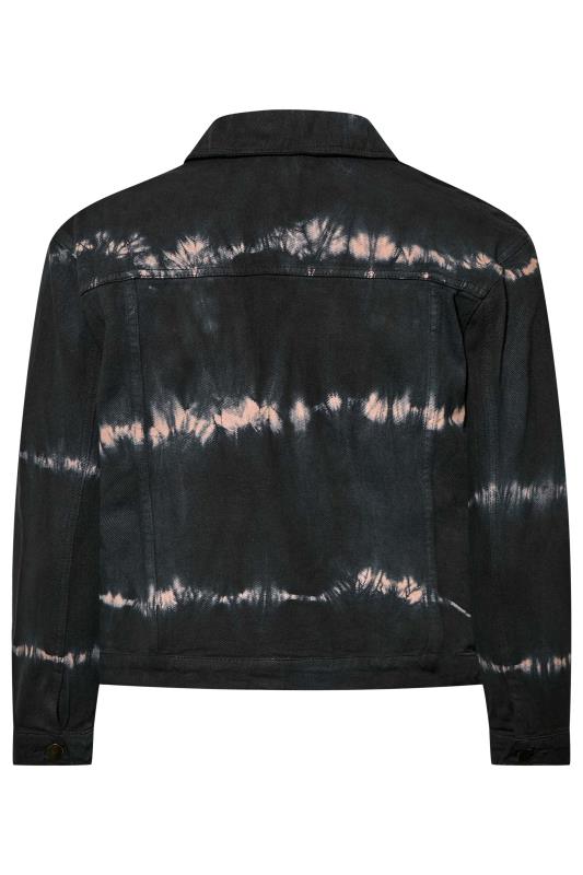 LIMITED COLLECTION Plus Size Black Tie Dye Denim Jacket | Yours Clothing 7