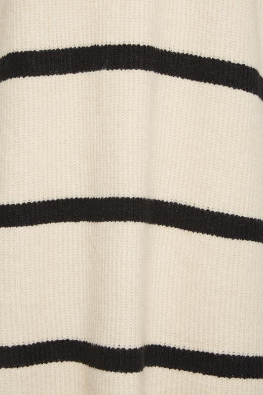 YOURS Curve Cream Wide Stripe Turtle Neck Dress | Yours Clothing 5