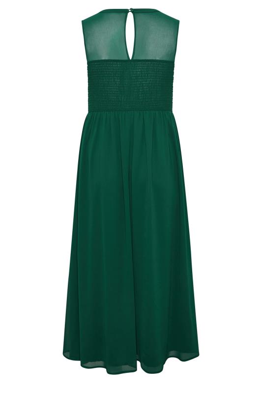 Plus Size YOURS LONDON Curve Forest Green Lace Front Chiffon Maxi Dress | Yours Clothing  7