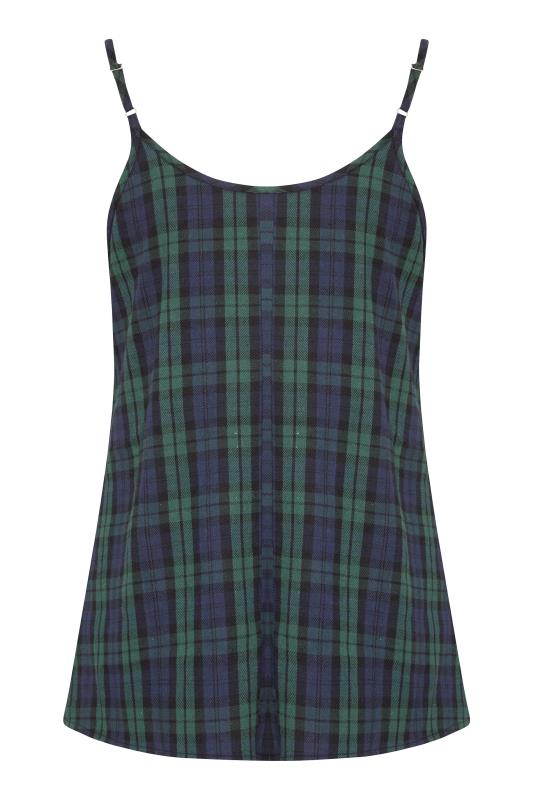 LIMITED COLLECTION Curve Forest Green Tartan Check Pyjama Top_BK.jpg