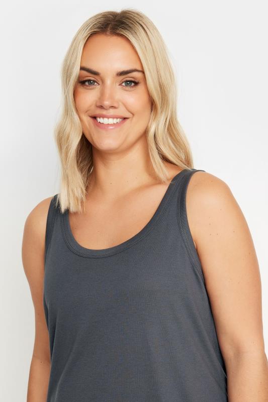 YOURS Plus Size Charcoal Grey Core Vest Top | Yours Clothing 4
