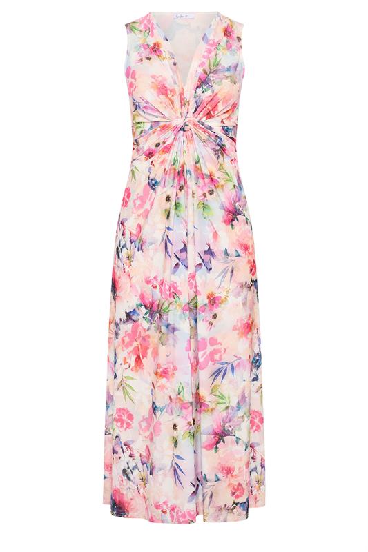 YOURS LONDON Plus Size White Tropic Knot Detail Dress | Yours Clothing 5
