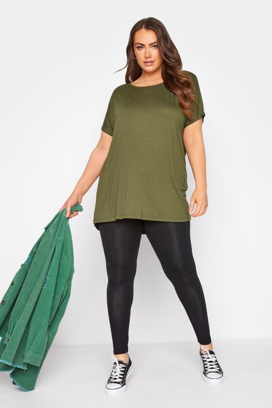 Plus Size 2 PACK Black Cotton Stretch Leggings | Yours Clothing