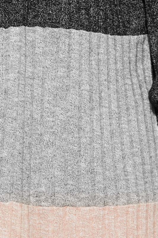 Plus Size Grey Colour Block Cardigan | Yours Clothing  5