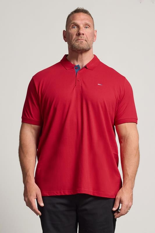  BadRhino Big & Tall Polo rouge contrasté