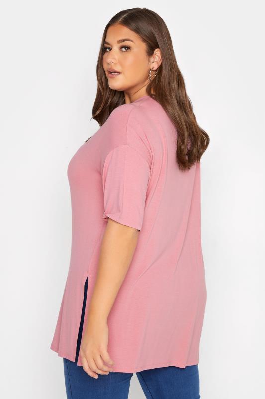 Plus Size Rose Pink Oversized T-Shirt | Yours Clothing  3