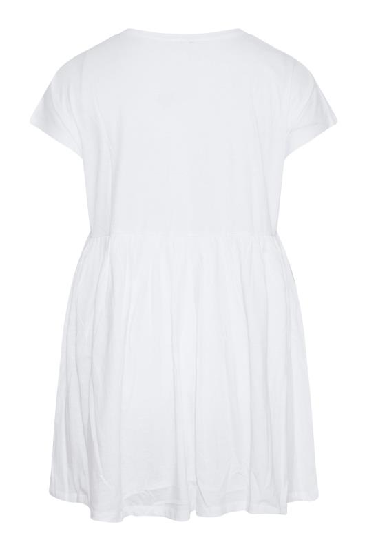 Plus Size White Button Through Smock Top | Yours Clothing  7