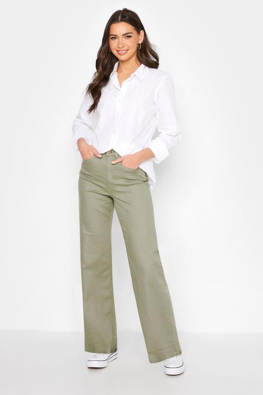 LTS Tall Women's Sage Green Denim Twill Wide Leg Jeans | Long Tall Sally 2