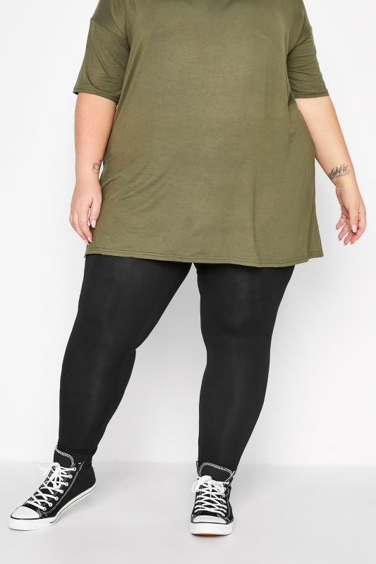 Plus Size Black Soft Touch Stretch Leggings | Yours Clothing 1
