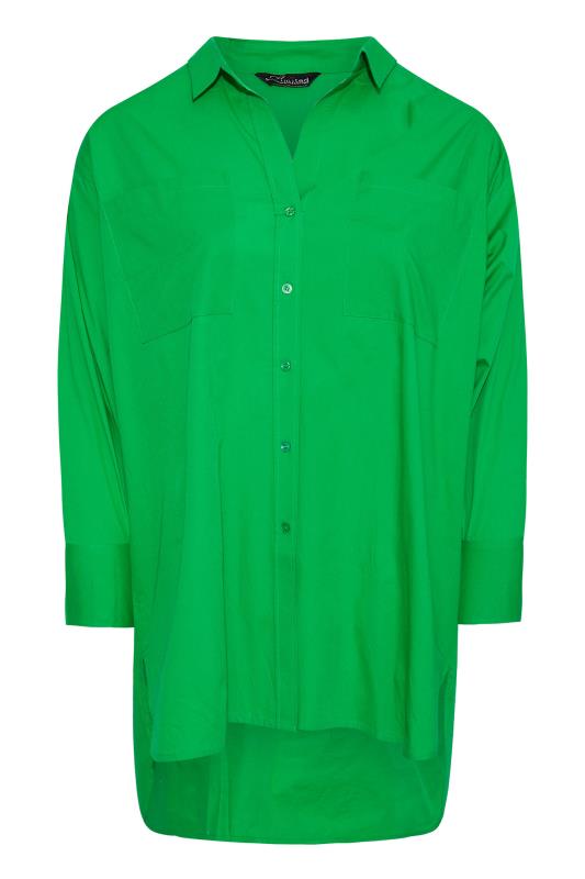 LIMITED COLLECTION Curve Bright Green Oversized Boyfriend Shirt_F.jpg