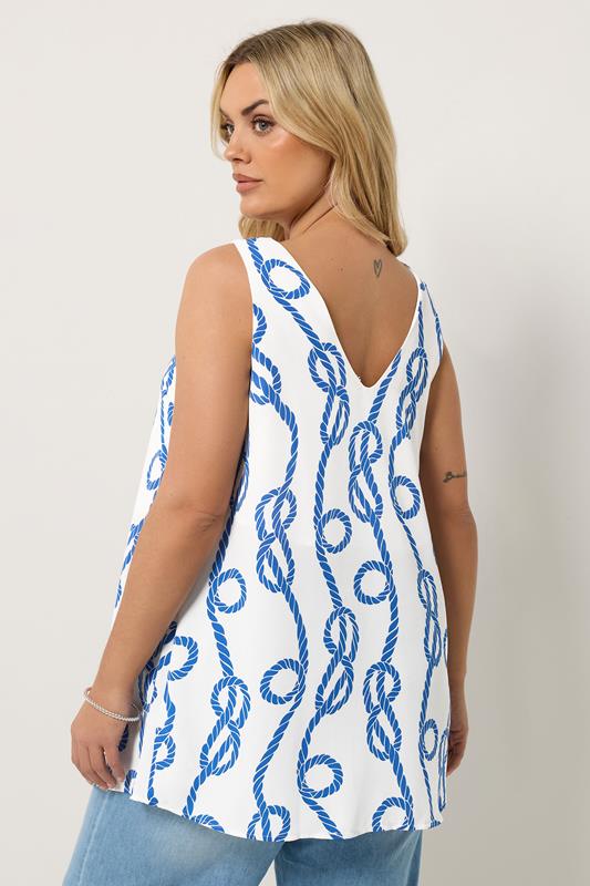 YOURS Plus Size White Swirl Cami Vest Top | Yours Clothing 2