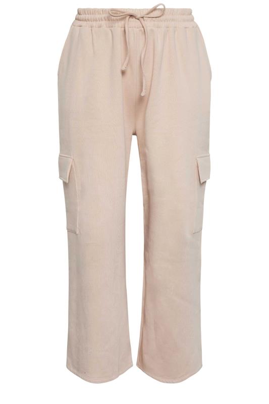 YOURS Plus Size Beige Brown Wide Leg Cargo Joggers 5