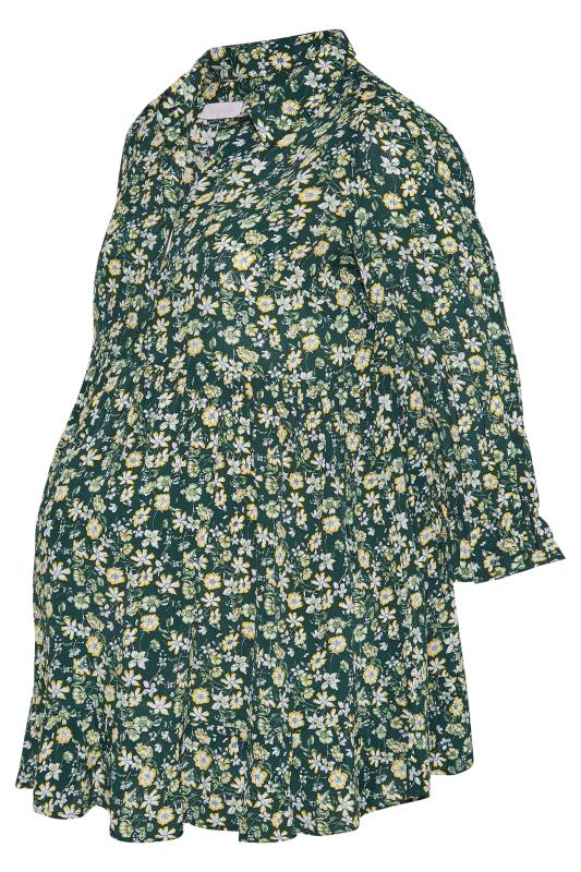 BUMP IT UP MATERNITY Curve Green Floral Print Smock Blouse_S.jpg