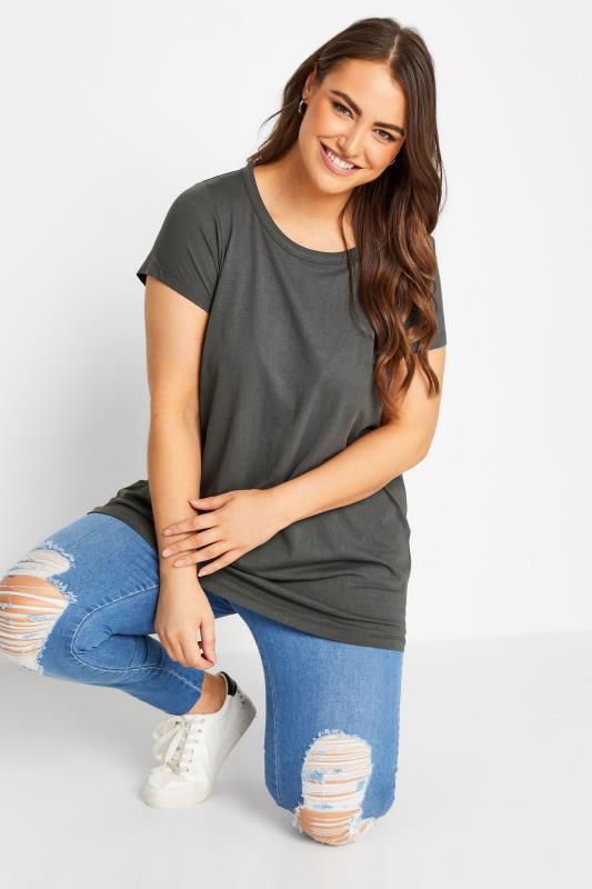 Plus Size Grey Short Sleeve T-Shirt | Yours Clothing 4