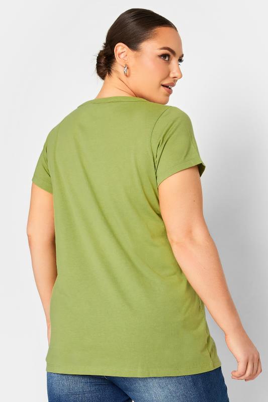 YOURS Curve Plus Size 3 PACK Green & Blue Essential T-Shirts | Yours Clothing  4